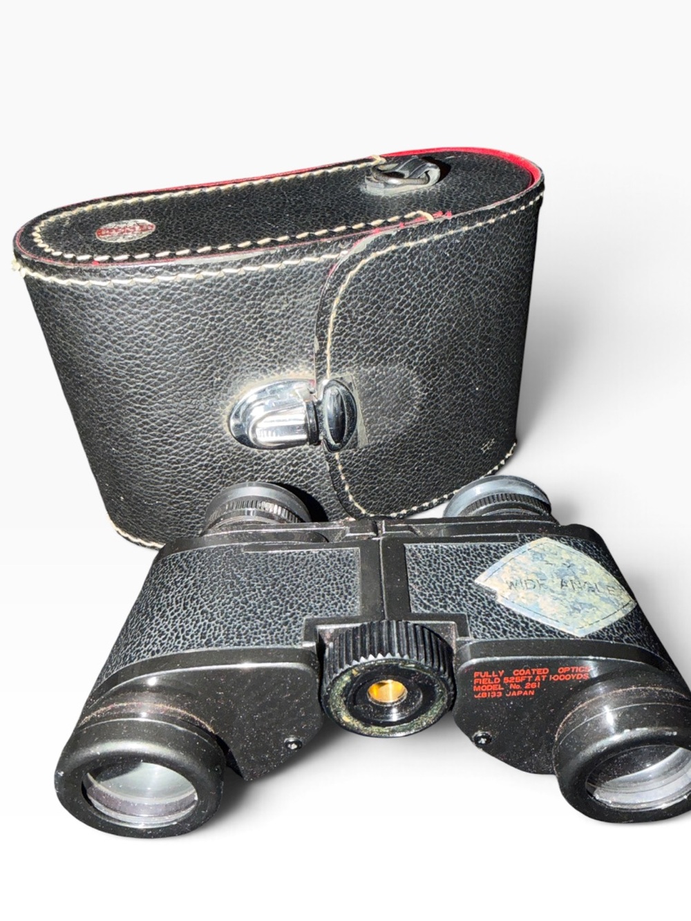 Vintage Wide Angle Field Binoculars with Leatherette Carrying Case